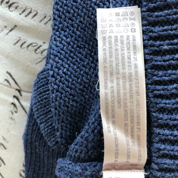 Blue V-neck Pullover Sweater - Picture 8 of 8